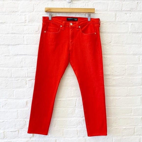 Veronica Beard || Brooke Cropped Jeans Neon Red 29