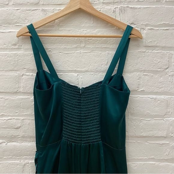 Reformation || Fonda Corset Silk Mini Dress Emerald Green 8