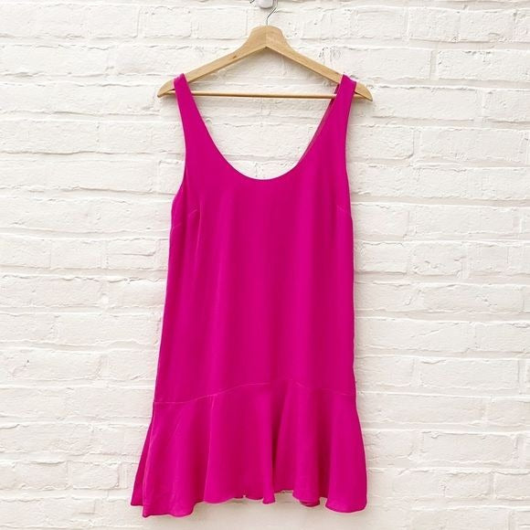 Amanda Uprichard || Soren Dress Drop Waist Mini Hot Pink S NWT