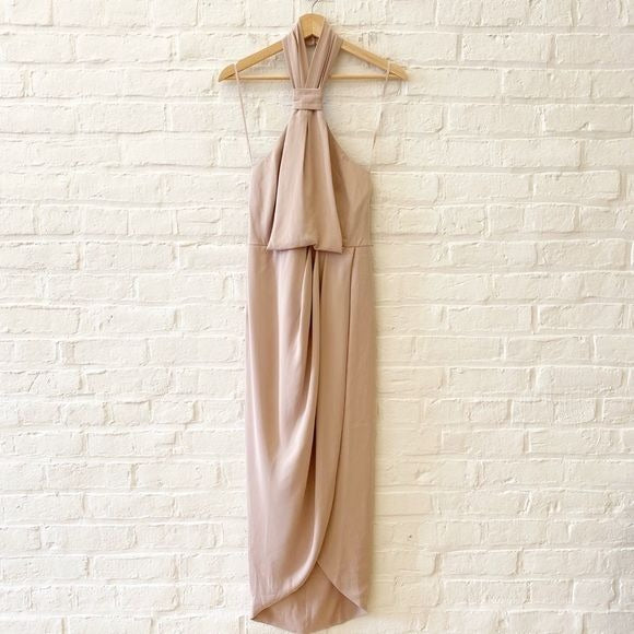 Shona Joy || Core Knot Draped Dress Dusty Ballet Pink 2