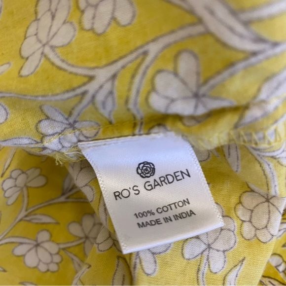 Ro's Garden || Sofia Tiered A-line Mini Dress Floral Block Print Yellow XS