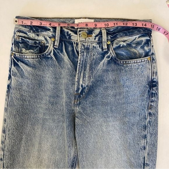 Frame || Le Piper Straight Leg Jeans Richlake Light Acid Wash Blue 26