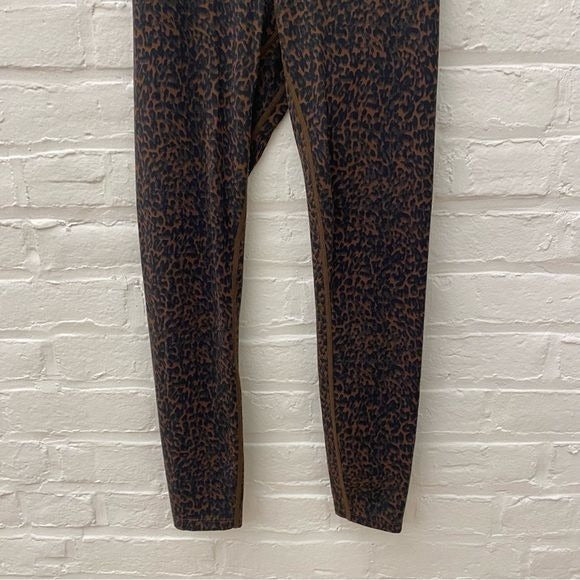 Varley || Let’s Move High Rise Leggings Bronze Distorted Cheetah Brown Small