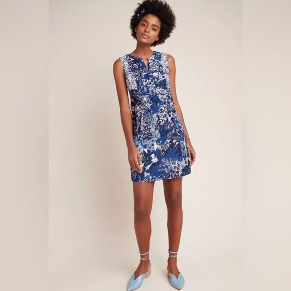 Anthropologie || Maeve Savannah Shift Dress Floral Blue 6