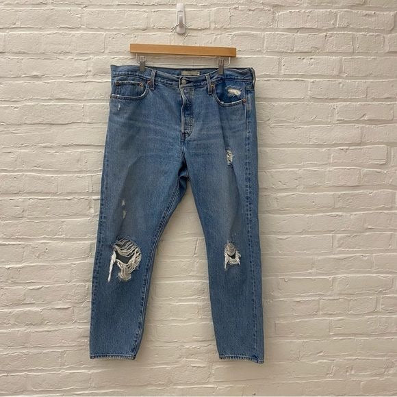 LEVI'S || Wedgie Icon Fit in Authentically Yours Distressed Blue 34