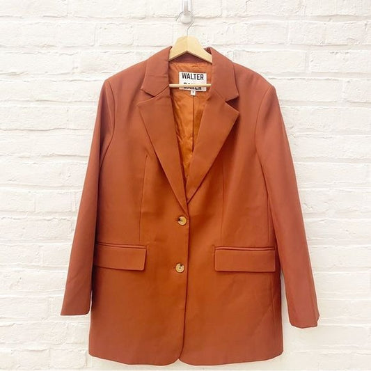 Walter Baker || Kira Oversized Blazer Notch Lapel Rust Brown Orange Small