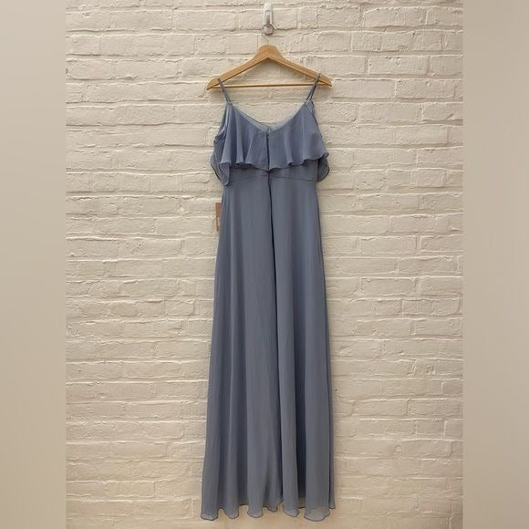 Birdy Gray || Jane Convertible Formal Bridesmaid Dress Gown Dusty Blue M NWT