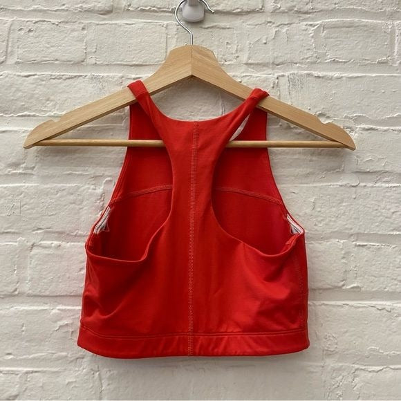 Outdoor Voices || Move Free Crop Top Longline Sports Bra Scarlet Red XS