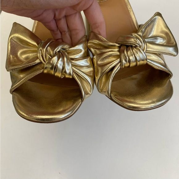 J. Crew || Knotted Heeled Sandals Gold 10