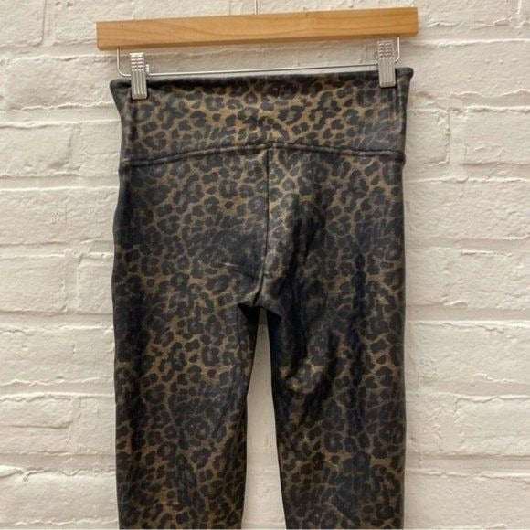 SPANX || Leopard Faux Leather Leggings Medium Petite