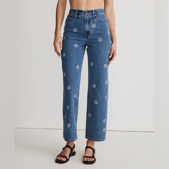 Madewell || The Perfect Vintage Wide-Leg Crop Jean in Stamped Floral 25