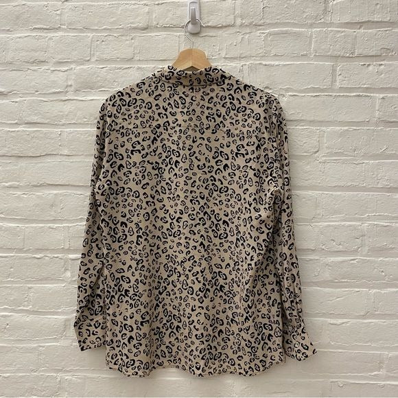 Altuzarra || Chika Long-Sleeve Button-Front Leopard-Print Silk Shirt 42 US 10