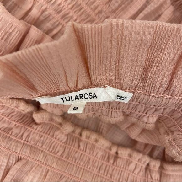 Tularosa x Revolve || Ellie Ruffle Smocked Crop Top Blush Pink M