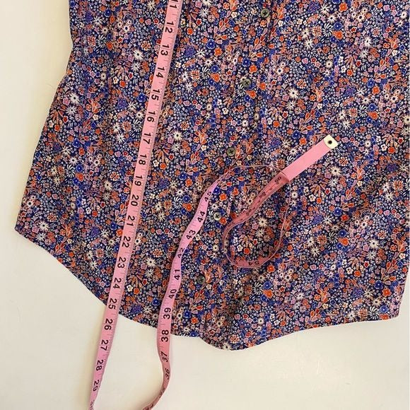 J.Crew x Liberty London || Printed Kayoko Indigo Sunset Floral Perfect Shirt 8