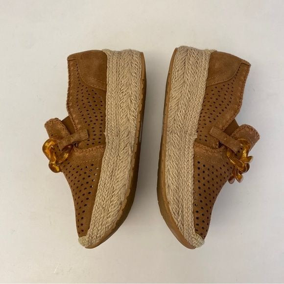 Dolce Vita || Jhenee Perforated Wedge Sneakers Espadrilles Pecan Suede Brown 7