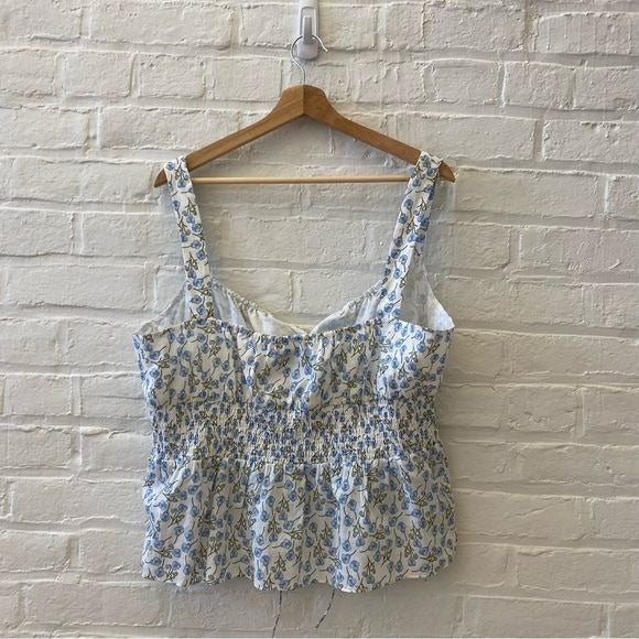 J.Crew || Smocked Waist Tank in Liberty Ros Floral XXL