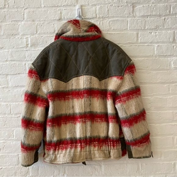 Free People || Montana Oversized Quilted Jacket Coat Plaid Slouchy Belted Small