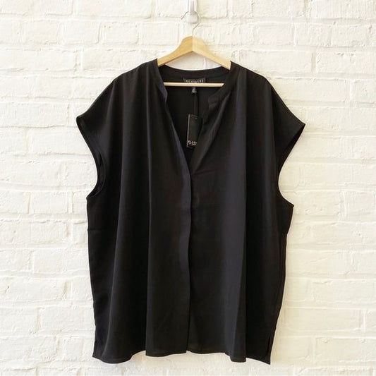 Eloquii || Notch Collar Blouse Black 24 NWT