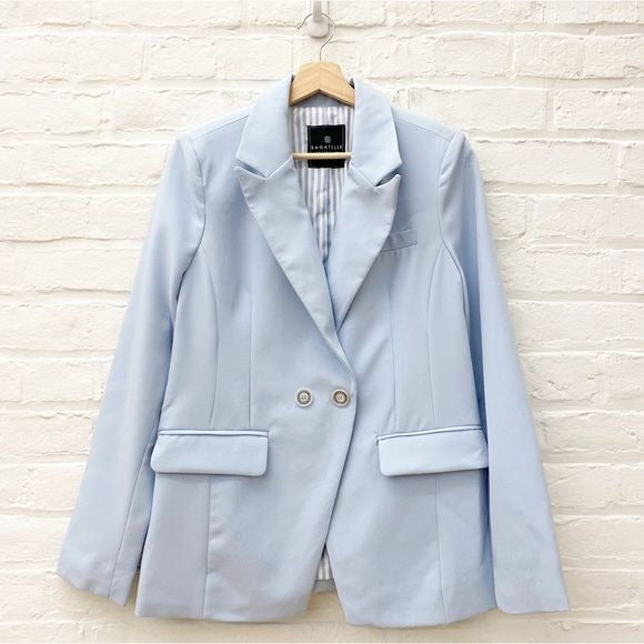 Bagatelle || Double Breasted Blazer Baby Blue Medium