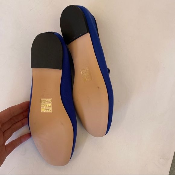 J.Crew || Zoe Strappy Flats in Satin Blue 6.5