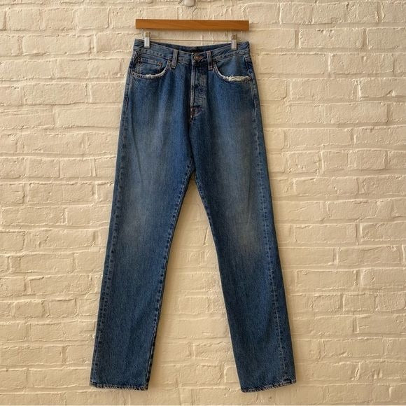 Made in Tomboy || High Rise Straight Leg Jeans Italian Denim Blue 29 NWT