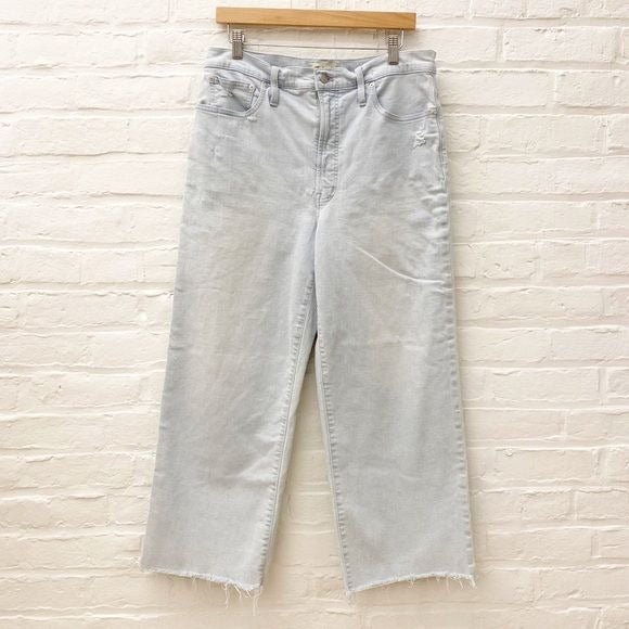 Madewell || Perfect Vintage Wide-Leg Crop Jean Bosworth Wash Raw-Hem Edition 30