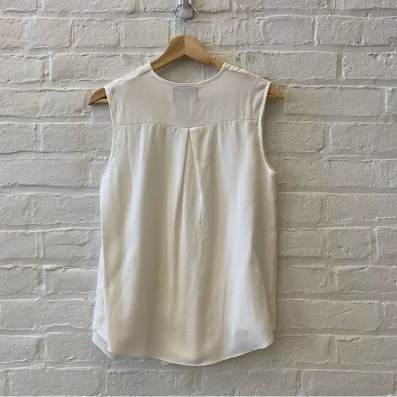 Modern Citizen || Sleeveless Structural Origami Blouse White Small