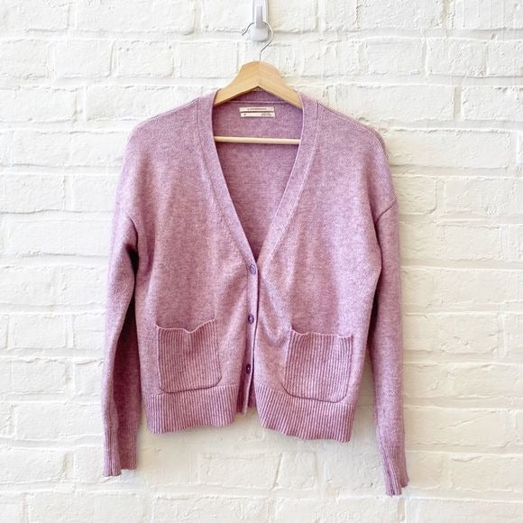 Anthropologie || V-Neck Cardigan with Pockets Lavender Purple XS