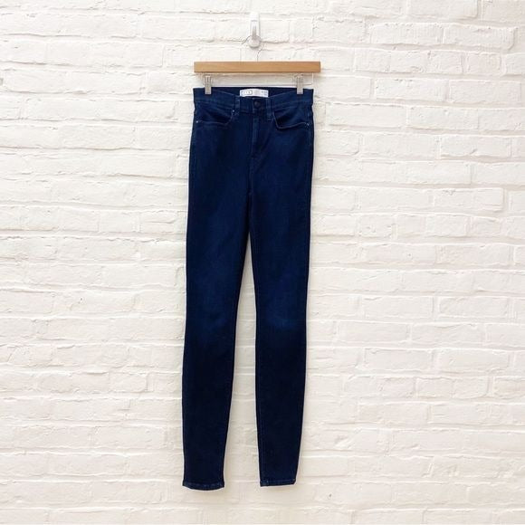 AYR || Hi-Rise Skinny Jeans in Jaguar Legs Dark Wash 27 x 32” Inseam Tall Long