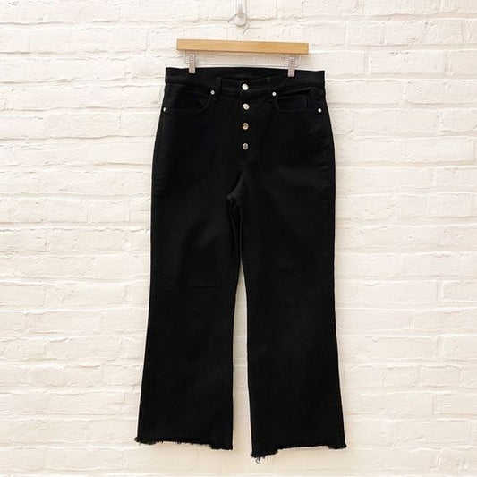 Rag & Bone || Justine High Rise Ankle Jeans Wide Leg Button Fly Black 31