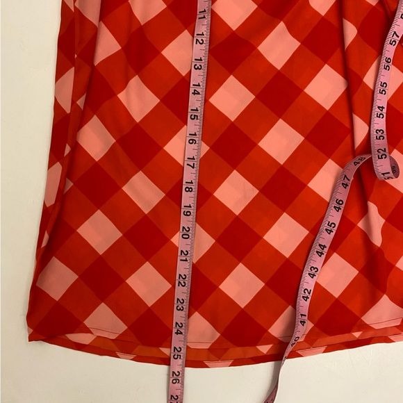 J. Crew || Gingham Tie-neck Tank Shell Halter Top Blouse Red Pink 2