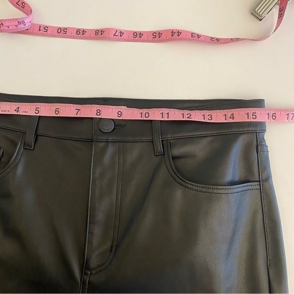 LOFT || Faux Leather Flare Crops in Black NWT 8