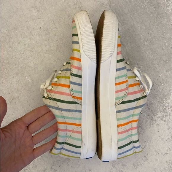 Anthropologie || Keds x Rifle Paper Co. Anchor Sneakers Happy Stripe Rainbow 8.5