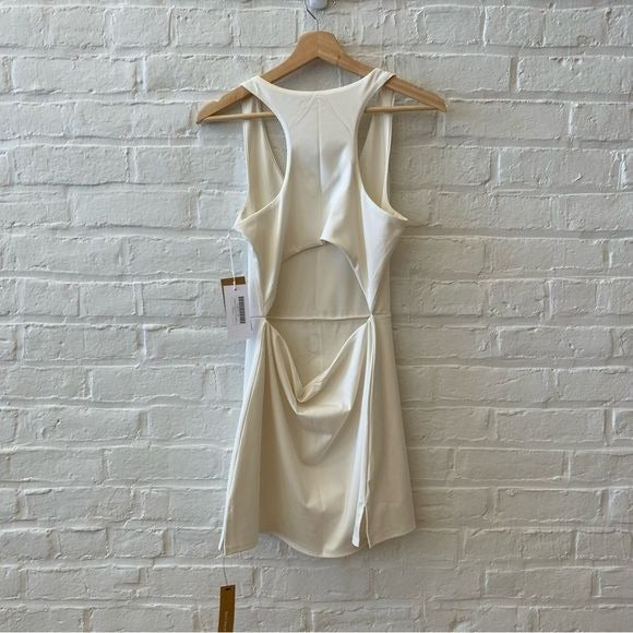 Reformation || Naomi Ecomove Active Dress Cutouts White L NWT