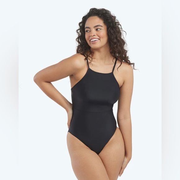 Summersalt || The High Neck One-Piece in Sea Urchin Black 14 NWT