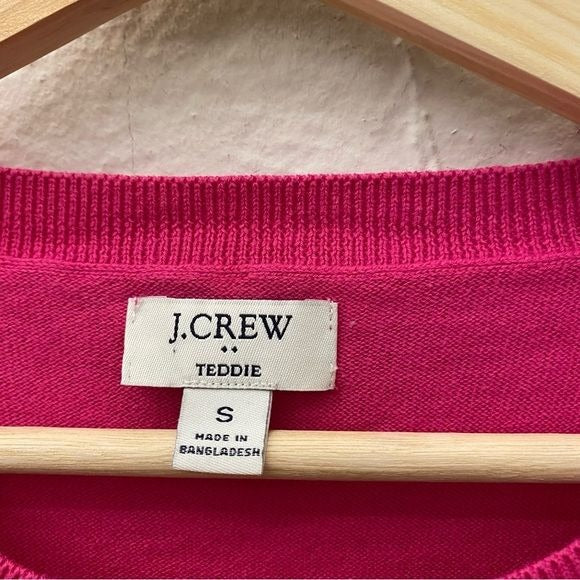 J. Crew || Cotton Teddie Sweater Crewneck Pink Small