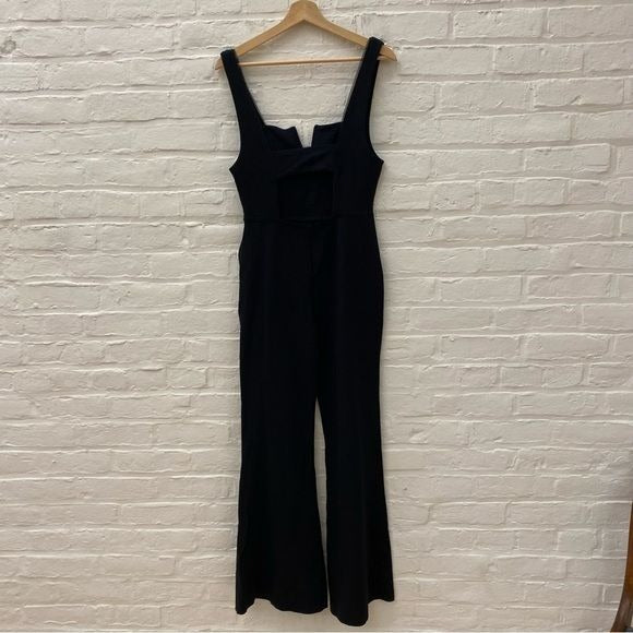 Free People || Serena Sleeveless Open Back Jumpsuit Flares Black Small