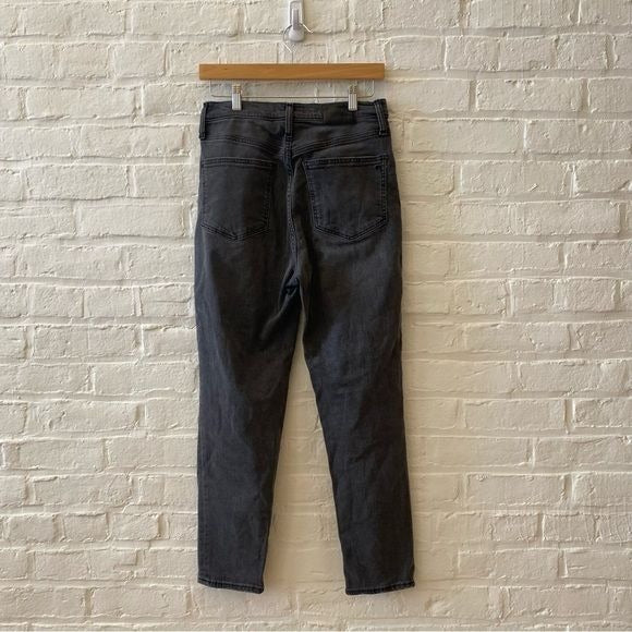 Madewell || The Momjean in Dunstable Wash: Comfort Stretch Edition Black Gray 27