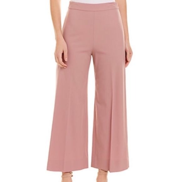 Rebecca Taylor || Spring Wide Leg Crop Trousers Pants Pink Mauve 00