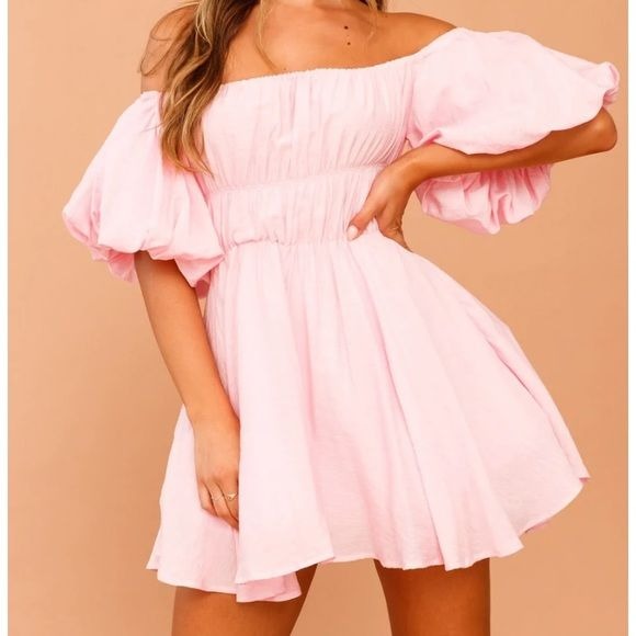 Aiyana || Bubblegum Pop Mini Dress Pink Poof Sleeve US 2 NWT