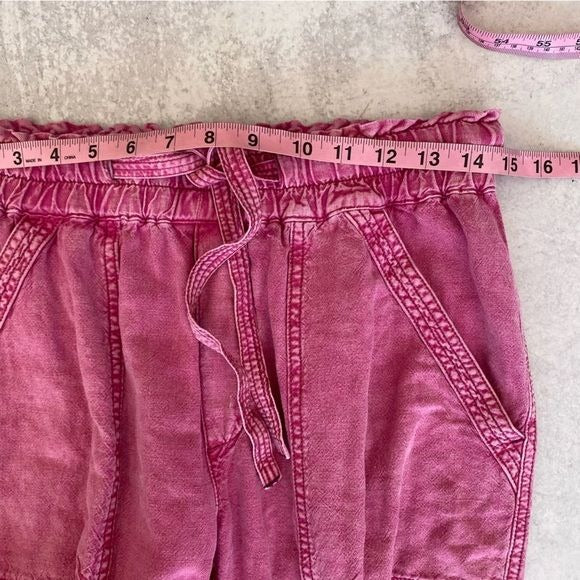 Anthropologie || Rhys Linen Blend Utility Jogger Pants Pink Small