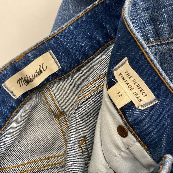 Madewell || Perfect Vintage Jean in Silverleaf Wash Retro Pocket Edition Blue 32