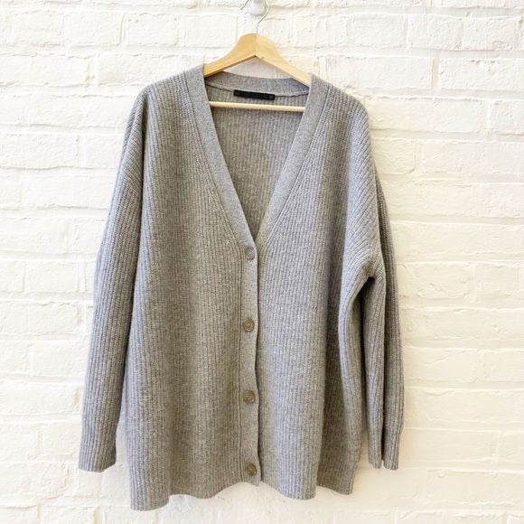 Jenni Kayne || Cocoon Cardigan Sweater Cashmere Oversized Slouchy Heather Gray L