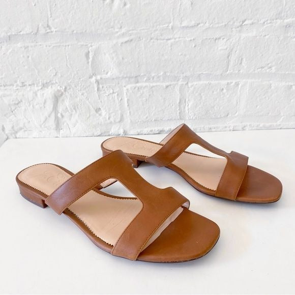 J. Crew || Hazel Leather Cutout Sandals Brown Tan 10