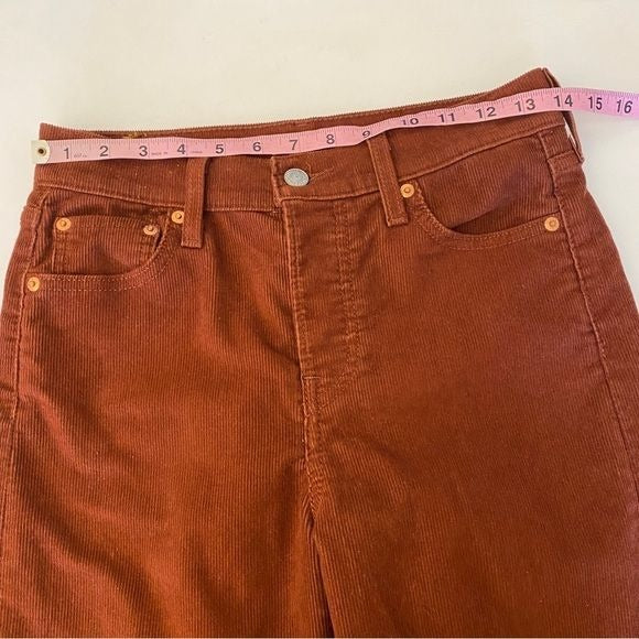 Levi's || Wedgie Straight Corduroy Pants Jeans Rust Orange Brown 26