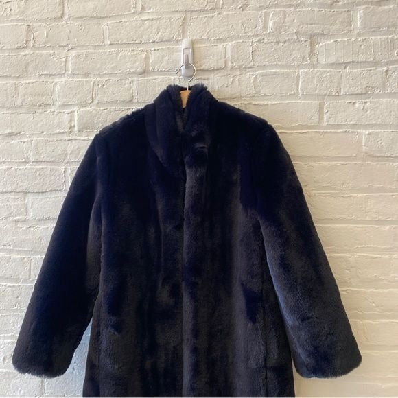 Cefinn || Carly Faux Fur Coat Long Navy Blue US 4