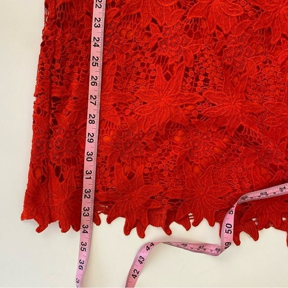 ASTR the Label || Daniela Dress Lace V-Neck Red Small