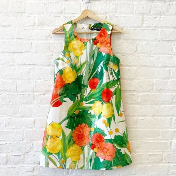 Anthropologie || Jena Theo Naturalist Large Scale Floral Mini Dress Mod Shift 4