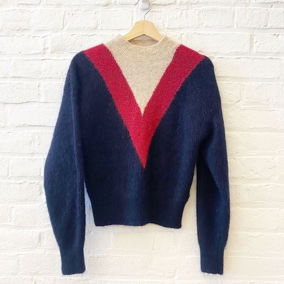 & Other Stories || Varsity Stripe Mohair Wool Blend Sweater Small