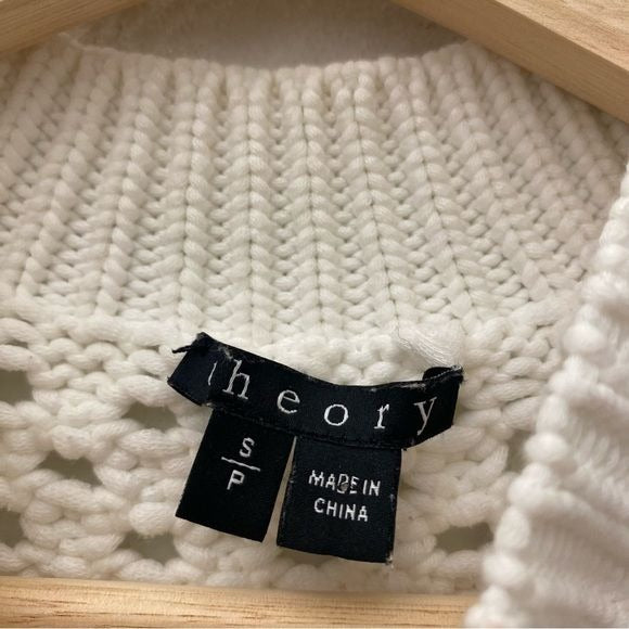 Theory || Mayleen Open Knit Sleeveless Sweater Shell White Small